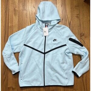 Nike Sportswear Tech Fleece Men Size XL Full-Zip Hoodie Glacier Blue HV0949-474